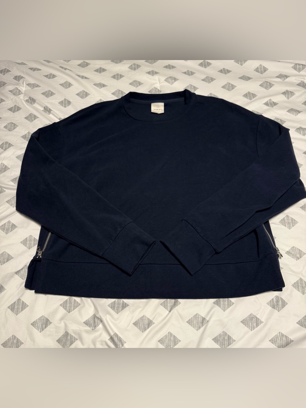 Varley Horton Side Zip Midlayer Brushed Rib Sweatshirt